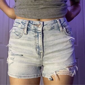 American Eagle Outfitters Light Wash Ripped Jean Shorts